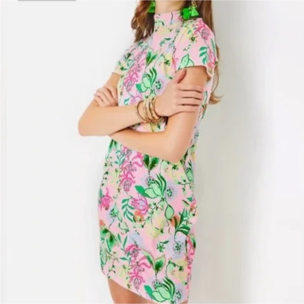 Lilly Pulitzer NWT Lilly Pulitzer Hallie Short Sleeve Dress Floral Size XL - Picture 2 of 12